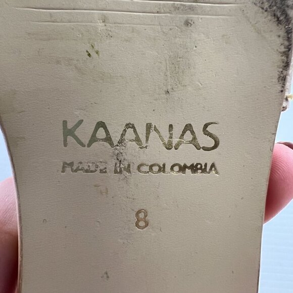 Kaanas Santorini Infinity Loop Woven Flat Slide Sandal Size 8 Beige Springtime - Picture 10 of 11